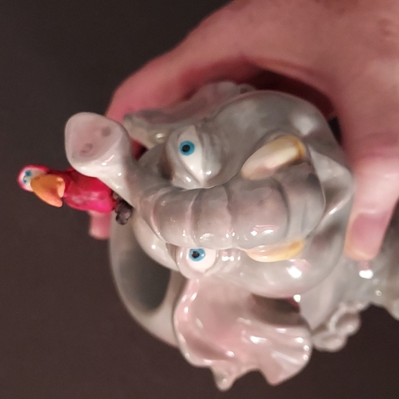 Elephant w/Cardinal on head Votive Holder sz. 5 3/4  inches Hx 6inches W. Multi. - Picture 8 of 8